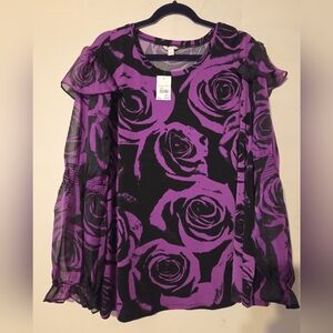 Cato Floral Purple Women's Top